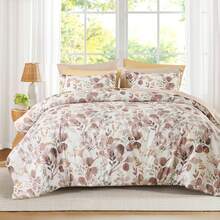 REGENCY HEIGHTS Fluffy 2/3/6/9 Pieces Lightweight Comforter Sets,Reversible Floral Botanical Seersucker Mini Bedding Comforter Set,Artist's Exclusive Craft Design For Elegant Bedroom Decor,,Ideal Gift For Holiday Festivals Commemorations And Seasonal Transitions,All-Season Home Textile For Twin-Queen-King Size - Brown-6/9 pcs - 查看 2
