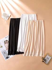 3pcs/2pcs/1pc Slip Skirt Underskirt, Mid-Length Anti-Static Anti-Flashing Lining Skirt, All-In-One Skirt To Cover Hips, Slimming And Shaping, Suitable For Fitness & Yoga - Multicolor - View 9