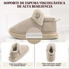 Dakuly Pantuflas Mujer Hombre Comodas Zapatillas Antideslizantes Zapatillas De Algodon Pantuflas para Hombre Mujer para Interior y Exterior - Blanco - Ver 4