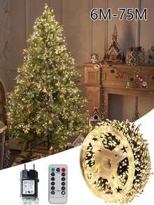 6m-50m LED Firecracker String Lights, Fairy Lights, Green Copper Wire Christmas Lights, Suitable For Garden Party, Wedding, Outdoor New Year, Christmas Tree Decoration