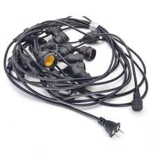 AMAZING VISION 10 cabezas de lámpara de 5 metros de largo, con portalámparas con conexión trasera; guirnalda de 10 bombillas, portalámpara roscado, impermeable, adecuada para balcones y patios al aire libre - Tipo de Enchufe A USA (110-127V) - Ver 4