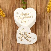 30pcs Valentine's Day Heart-Shaped Cards | Gold Foil Embossed Gift Packaging Labels, Gift Tags For Valentine's Day Celebration, Available In Red And Gold Colors. - Multicolor - View 8