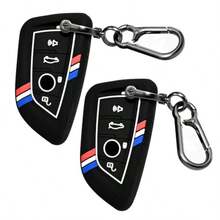 Striped  Key Cover Key Protector Shell Case With Keychain For BMW 2 4 5 6 7 Series X1 X2 X3 X4 X5 X6 M M8 M7 M6 M5 M4 M3 M2 M1 430i 340i 840i 2015-2023 Models (2Pack) - 2Pack - View 8
