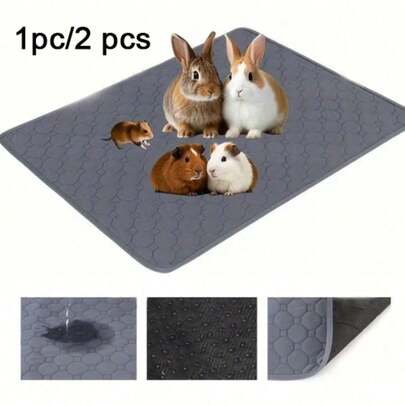 1pc/2pcs Washable Anti-Slip Absorbent & Quick Dry Hamster Rabbit Urine Pad, Reusable Pet Pee Mat Pad, Suitable For Small Pets All Seasons