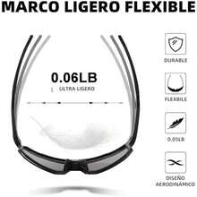 Deportivas Polarizadas para Hombre y Mujer, Gafas Deportivas con Espejo para Ciclismo, Protección Uv400, con Polaina para El Cuello, Conducir, Pesca, Ciclismo, Senderismo (negro) - / - Ver 3