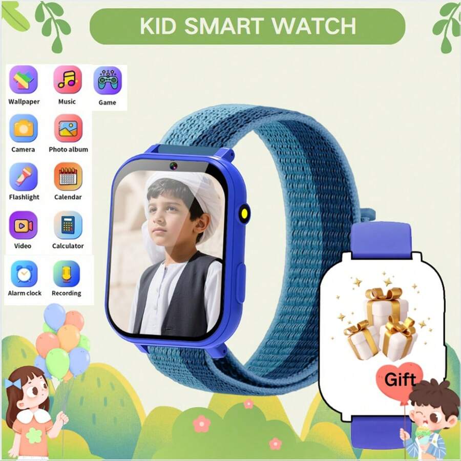 2025 New Kids Smart Watch, Children's Game Watch, 18 Fun Games, 1.83" Touch Screen, Ultra-Low Power Chip, Pedometer, Camera, Flashlight, Alarm Clock, Camera, Photo Album, Calendar, Countdown, Calculator, Stopwatch, Flashlight
