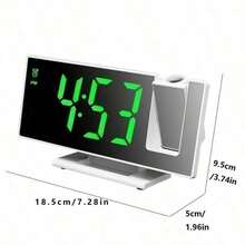 1pc Projector Alarm Clock, Bedroom Ceiling Large-Screen Projected Clock, Digital Clock With 180° Projection Function, 4 Brightness Levels, 12/24-Hour Alarm Projector With Temperature, Date, And Nap Timer - 彩色 - 查看 9