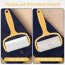2PCS Hojas de Quita Pelusa para Ropa, Rodillo Quita Pelusa con 2 Mango y 12 Quitapelusas de Repuesto, Rodillo Quita Pelos de Mascotas, Ideal para Ropa, Mascotas y Sofás (Amarillo),37551454 - Multicolor - Ver 2
