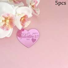 5个/10个/20个装亚克力金色爱心纸杯蛋糕装饰插牌，增添浪漫氛围，适用于情人节、婚礼装饰和烘焙用品 - 彩色 - 查看 37