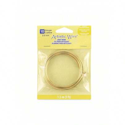 EstiloArtistic Wire - Alambre De LatóN Resistente Al Deslustre De Calibre 20, Color Dorado, 6 YardasVersióN Mejorada