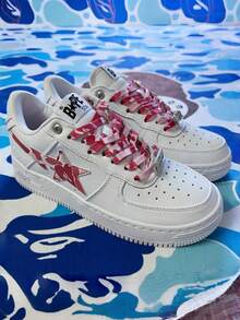 A BATHING APE Leather Classic Comfortable Low-Top Fashion Sneakers, Unisex