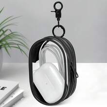 حقيبة تخزين شاحن محمول مقاوم للماء، جراب شفاف صلب صغير مزود بسحاب، منظم كابلات الشحن، ملحق سفر موفر للمساحة - متعدد الألوان - مشاهدة 10