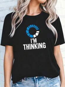 100% Cotton I'm Thinking Funny Positive Thinking O-1 - Black 2 - View 1