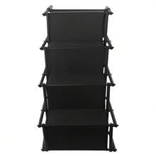 4 Tiers Car Dog Steps Ladder, Rectangular Shape Large Dog Stairs, 80kg/ 176. 37 Lbs Load-Bearing Capacity Folding Pet Ladder Ramp With Wide Steps & Non-Slip Pad - Black - View 4