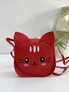 1个少女款PU皮革翻盖可爱猫咪迷你斜挎包，适合日常使用 - 貓 - 查看 11