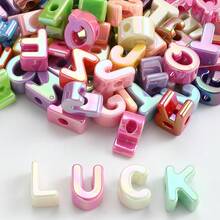 20颗16-23毫米随机混色字母珠，适用于DIY手工艺品，如手机挂绳、钥匙扣、车挂链和其他珠宝制作，装饰珠子 - 彩色 - 查看 7