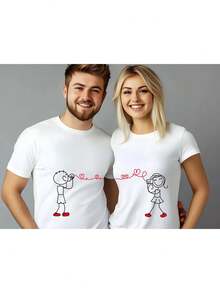Valentine's Day-Shirt Confession Tee Matching Couple Valentine's Day-Shirt. Shirt Sublimation Print. 2 Files (Him And Her) Direct Download. Png File Graphic Tees Men Crop Tops Couple Tee Art Outfits Men-Shirt - 白色 1pcs MEN1 - 查看 7