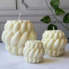 DIY树脂模具，旋转雨滴蜡烛模具，几何石线球底座硅胶模具，适用于DIY工艺品、家居装饰配件