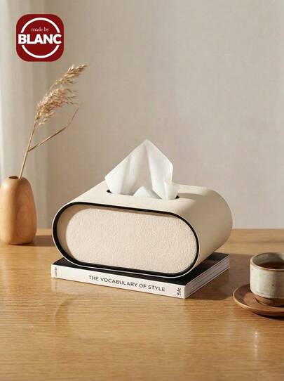 磁気開閉式PUレザーティッシュボックスカバー、モダンな楕円形ティッシュボックスホルダー、バスルーム、ナイトスタンド、寝室、オフィスデスクの装飾的な整理ボックス