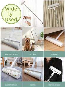 9.45 Inch/7.48 Inch Diagonal Design Lint Roller, Pet Hair Remover Roller, Carpet Dust Cleaner Roller - White - View 8