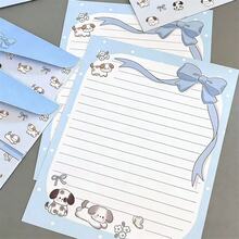 4个信封+4个硬纸板，原创可爱小狗创意信封和信纸，手写邮件，卡通风格手写信，简约优雅的生日/毕业祝福，卡通文具礼盒套装，ins风，仪式感，创意节日祝福，告白礼物，浪漫手写信 - 彩色 - 查看 4
