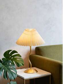 1pc USB Powered Golden Curved Arm Desk Lamp, Retro Style Lamp, Suitable For Bedside, Hostel, Dining Room, Camping, Minimalist Warm Light Atmosphere Lamp - Gold - View 2