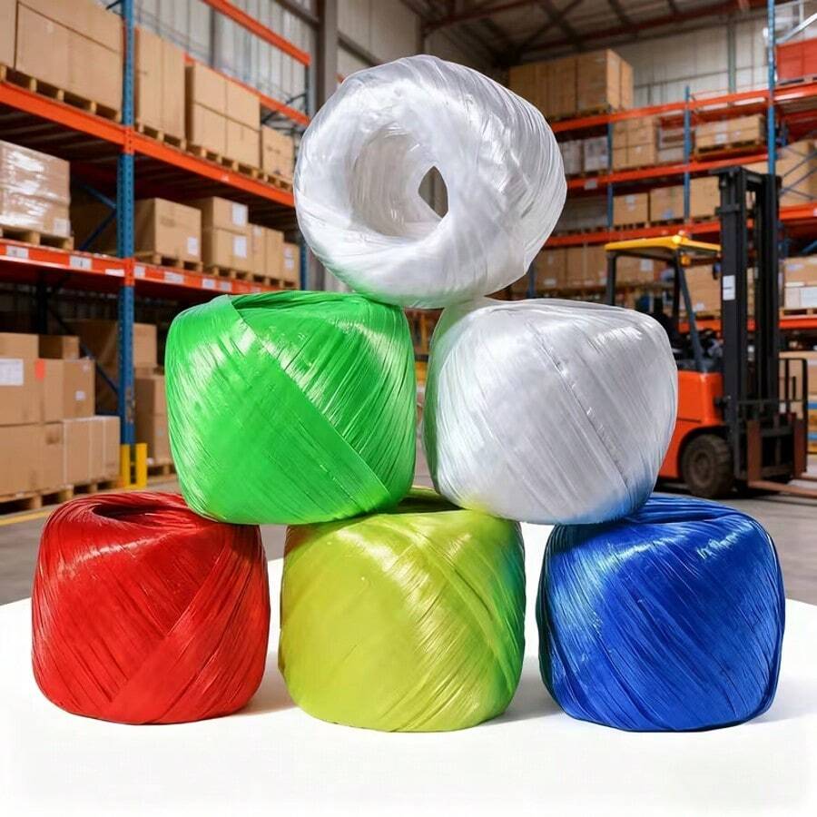 10 rollos (total 400 metros) Cuerda de plástico duradera y resistente al desgarro - Ideal para jardinería, mensajería, embalaje de comercio electrónico, atado diario, sujetadores, accesorios de embalaje para regalos de Navidad/Halloween, decoración artesanal e industria y construcción agrícola (5 colores: azul, amarillo, verde, rojo, blanco) - Unitalla - Ver 1