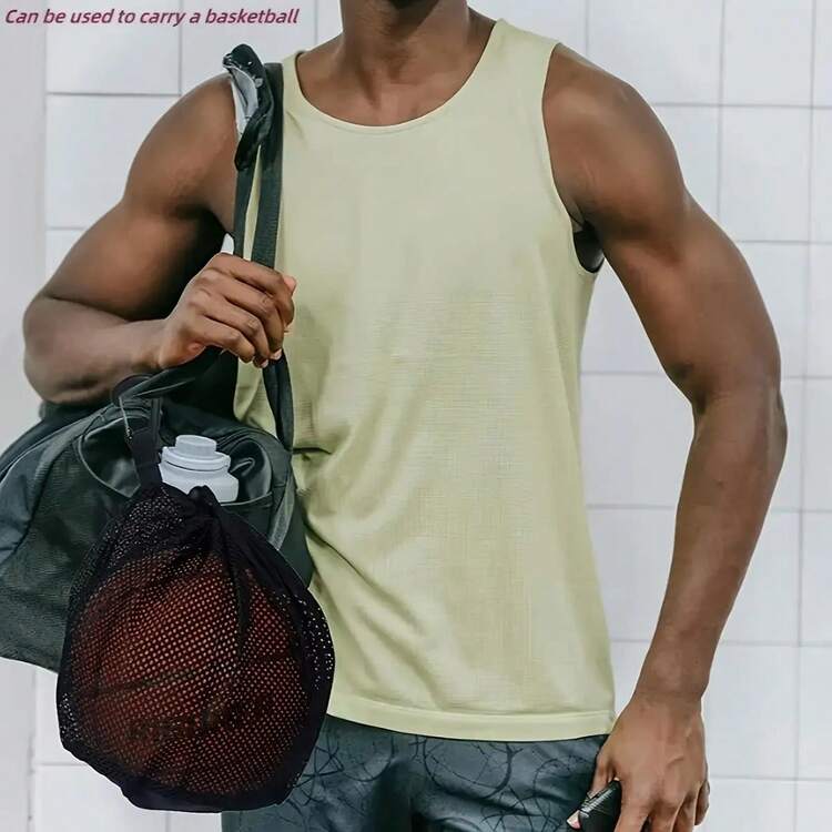 1 pieza/2 piezas Bolsa de red para entrenamiento de baloncesto, bolsa de red de gran capacidad para fútbol, con cierre de cordón de , costuras reforzadas, adecuada para gimnasio, deportes al aire libre, actividades atléticas, duradera y portátil, aplicable para baloncesto, fútbol, voleibol, rugby, accesorios de baloncesto y fútbol - Multicolor - Añade 4