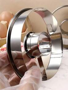 1pc Stainless Steel Donut Mold - Ideal For Homemade Donuts, Cookies And Cakes, DIY Baking Tool, Kitchen Gadget - Silver - View 7