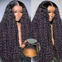 40 Inch Put On And Go Glueless Human Hair Wig Deep Wigs Human Hair 5x5 HD Lace Closure Transparent 250% Density Pre Plucked Pre Cut With Invisible Bleached Knots 3s Ready To Wear Silky Straight Wigs For Beginners Natural Black Color No Glue Needed - Natural Black - Xem 3