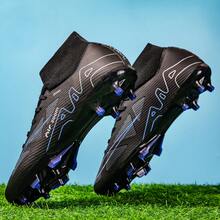 男士足球鞋、女士足球鞋、AG/FG 足球鞋、室内/室外运动鞋、人造草足球鞋、男女通用款 - 黑色 - 查看 3