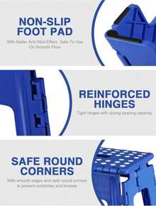 Dyforce 16 Inch Folding Step Stool 400lbs Capacity Sturdy Plastic Foldable Step Stools For Adults Stepping Stool With Handle Easy To Carry Handle Folding Stool Ideal For Kitchen (Grey 1PC) - ColorB - 查看 6