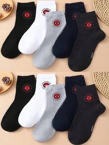 Marvel 1 Pair/5 Pairs/10 Pairs Men's Crew Socks - Spider-Man Patterned Crew Socks, Solid Color Sports Crew Socks, Versatile Style, Suitable For Daily Wear And As Holiday Gifts - Multicolor - View 11