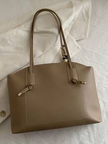 Nueva bolsa de hombro versátil de lujo con estampado gráfico para mujeres - Caqui - Ver 11