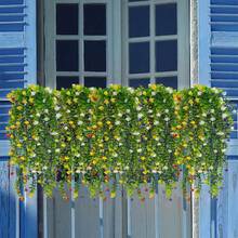 人造悬挂式桉树花藤，常绿常春藤装饰，适用于家居、花园、婚礼、室内外装饰 - 彩色 - 查看 2