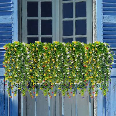 人造悬挂式桉树花藤，常绿常春藤装饰，适用于家居、花园、婚礼、室内外装饰