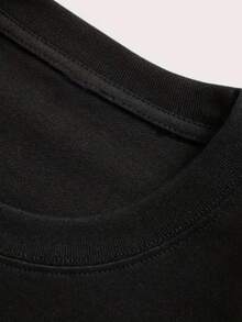 Short Sleeve T-Shirt For Women, Summer Fashion, Versatile, Loose Fitting, Round Neck Top - Black - View 6