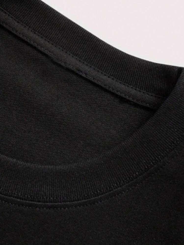 Short Sleeve T-Shirt For Women, Summer Fashion, Versatile, Loose Fitting, Round Neck Top - 黑色 - 查看 6