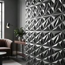 3D PVC墙板，11.8英寸 x 11.8英寸（30厘米 x 30厘米） - 可选10/20/30/40片套装 - 可移除、防水、阻燃 - 适用于客厅/卧室/浴室/商业场所装饰（含胶带）。圣诞节和冬季装饰。新年装饰，将壁纸粘贴在墙上，即可打造墙面艺术。 - 白色 - 查看 5