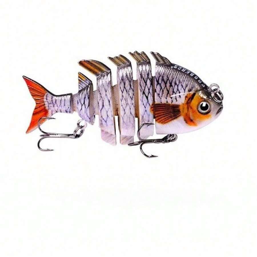 3D Bionic Fishing Lure, Topwater Lure, Artificial Bait With Double Hook, Fishing Accessories For Outdoor Fishing, Tackle Supplies - màu cam và trắng - Xem 1