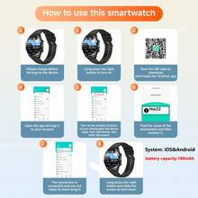 Đồng hồ thông minh mới dành cho nam và nữ, màn hình cảm ứng độ phân giải cao, gọi điện Bluetooth, nhắc nhở tin nhắn, tìm điện thoại, nhiều chế độ thể thao, quà tặng ngày lễ và Giáng sinh. - Nhiều màu - Xem 11