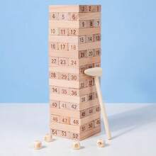 Wooden Stacking Tower Building Blocks Game, Interactive Parent-Child Desktop Puzzle Toy - Multicolor - View 7