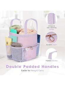 EstiloTendenciaBolsa De Ducha PortáTil De Malla De 10.2 X 9.9 Pulgadas Con Cierre Y 2 Bolsillos. DV Lifestyle - Bolsa De Ducha Ideal Para Gimnasio, Viajes, Campamento, Playa, Protector Solar, RecáMaraCalidad PremiumVersióN Mejorada - Gris Claro - Ver 5