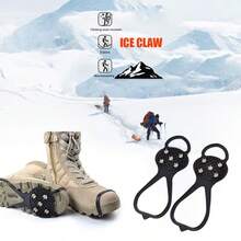 Pairs Non Slip Gripper Spikes Ice Cleats Snow Traction Cleats Crampons For Women Men Walking Running On Snow Ice