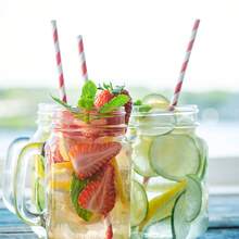 Paquete de 25/100 pajitas de papel a rayas de colores variados - 6 x 197 mm | Perfectas para café, cócteles, té con leche y como decoración para cumpleaños, bodas y fiestas en cualquier ocasión. Se disuelven en agua. - Multicolor - Ver 3