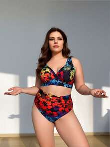 Women's Beach Flattering Bikini - Two Piece Printed Swimwear With Stretch Comfort Fit,Slim Fit Runs Small Recommend Order One Size Up, Tummy Control Waist Ruched Cinching, Swimwear For Beach Vacation & Pool Party - TD-C007-09 - Xem 6