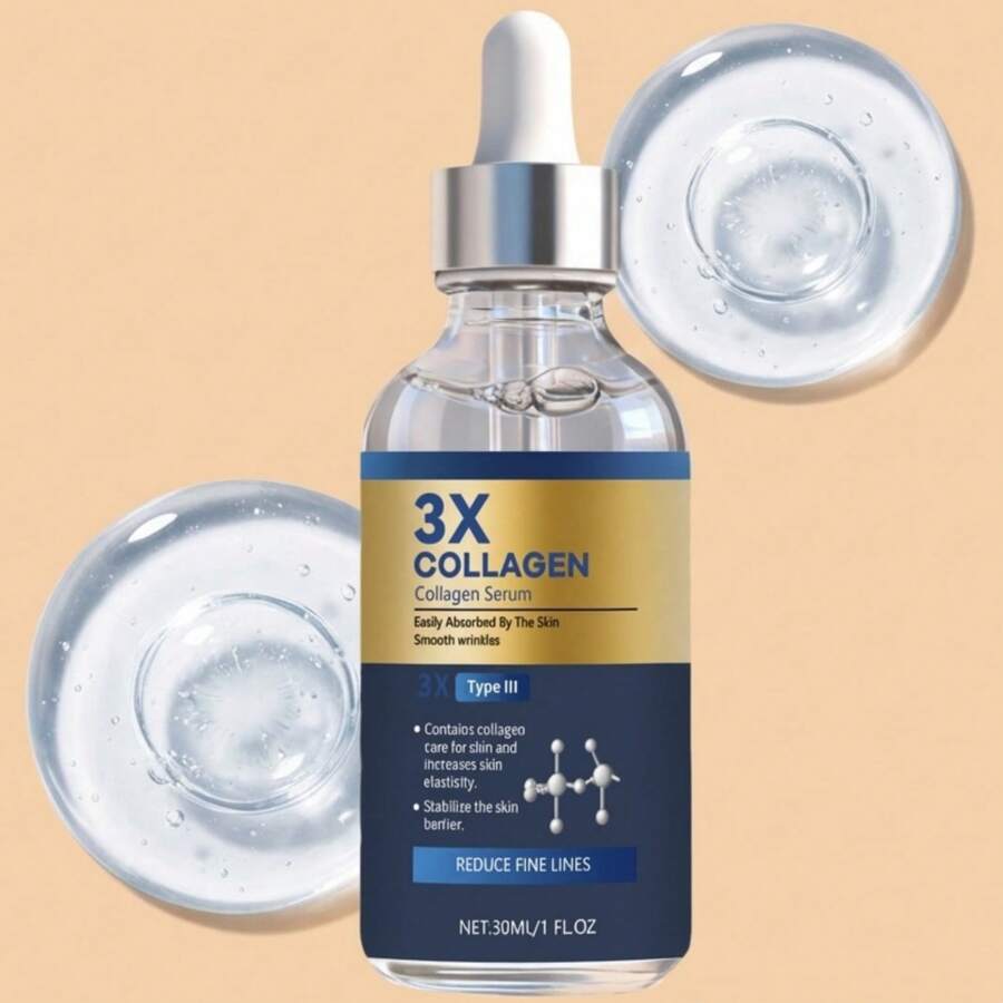 30毫升 3倍胶原蛋白精华液，减少面部细纹，保湿滋养精华 - 彩色 - 查看 1