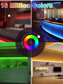 NBBUFF 3ft-100ft Led Strip Lights For Room Decor, With 44-Key Remote And App Control, Change Color In Sync With Music, Timing Setting, Adjustable Brightness, Led Lights For Bedroom, Living Room, Game Rooms, Kitchen,TV Backlight, Holiday Party Decor, Gift Giving