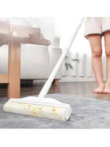 9.45 Inch/7.48 Inch Diagonal Design Lint Roller, Pet Hair Remover Roller, Carpet Dust Cleaner Roller - White - View 2