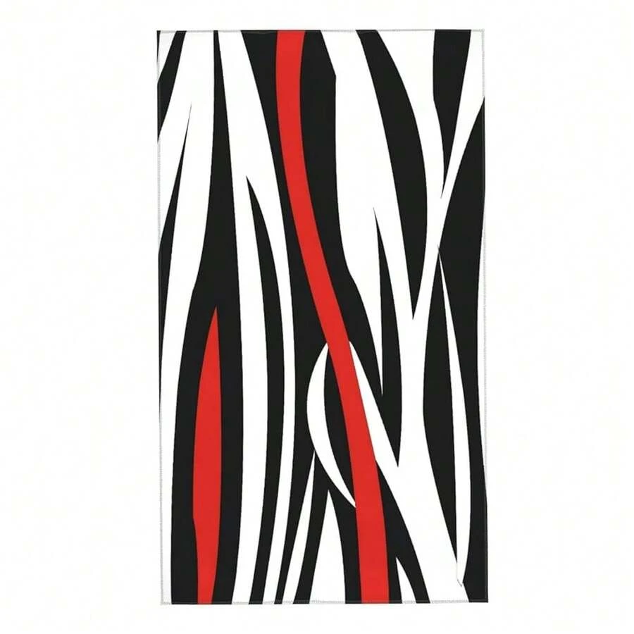 Hand Towels For Bathroom,Set Of 2,Modern Art Red Black White Curved Lines Combine Like Closeup Zebra Skin Pattern Beautiful,Absorbent Small Bath Towel Kitchen Guest Towel Home Decor 15.7\X27.5\ - Công ty số 19 - Xem 1